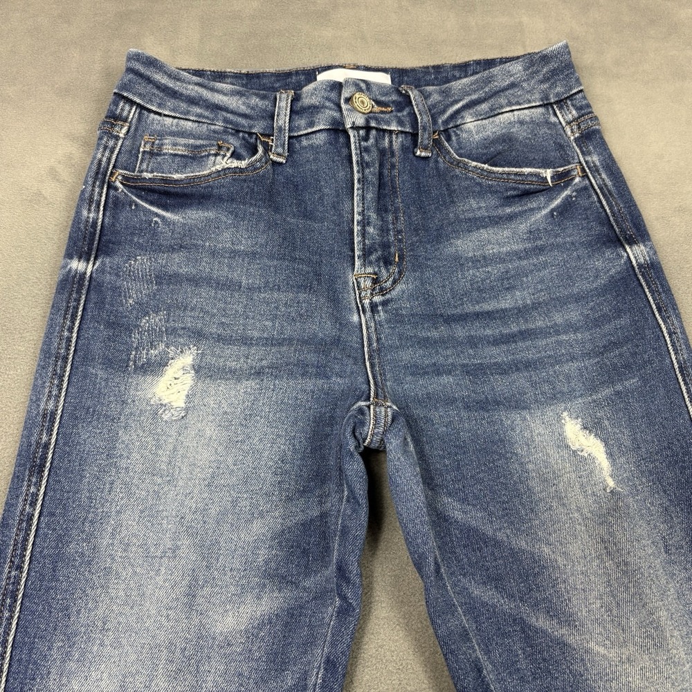 Vervet Size 26 Bella High Rise Distressed Flare Jeans Raw Hem High Rise - Picture 3 of 9